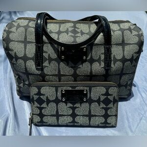 Authentic KATE SPADE Kaleigh Ace of Spades Satchel and Matching Wallet